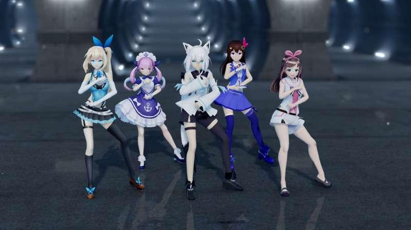 2K & FullHD【MMD R-18】 KARA ☆ MISTER - Minato Aqua, Mirai Akari, Shirakami Fubuki, Tokino Sora, Kizuna AI