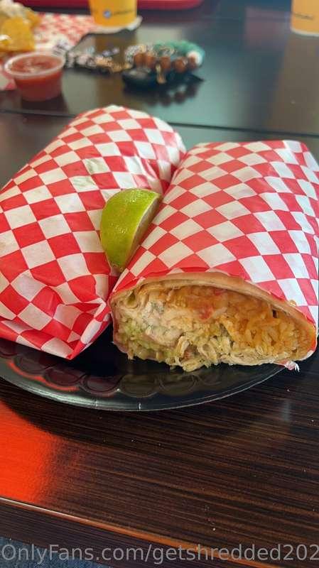 Ate half a 2lb burrito, definitely going to have to work tha..