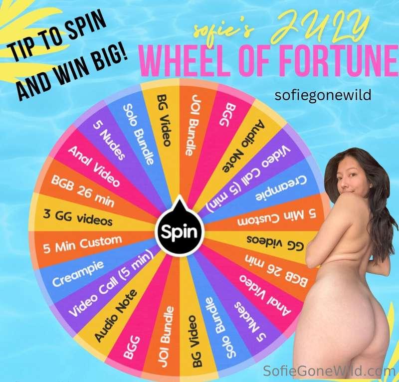 My july wheel with my high roller prizes, so you're guarante..