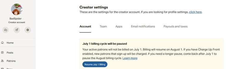 July Paused