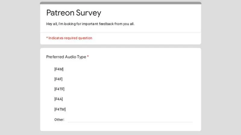 Survey Time (I feel like I missed the mark on the recent tsundere audio?)