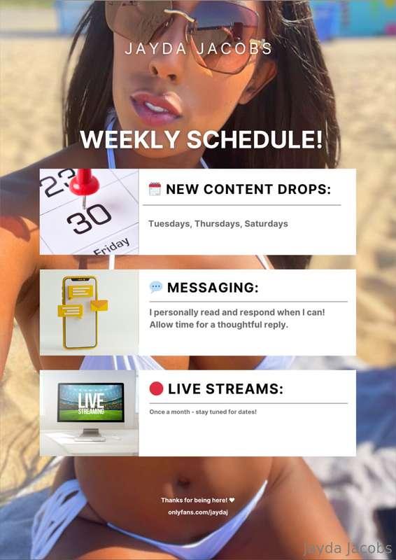 My updated schedule ☺️