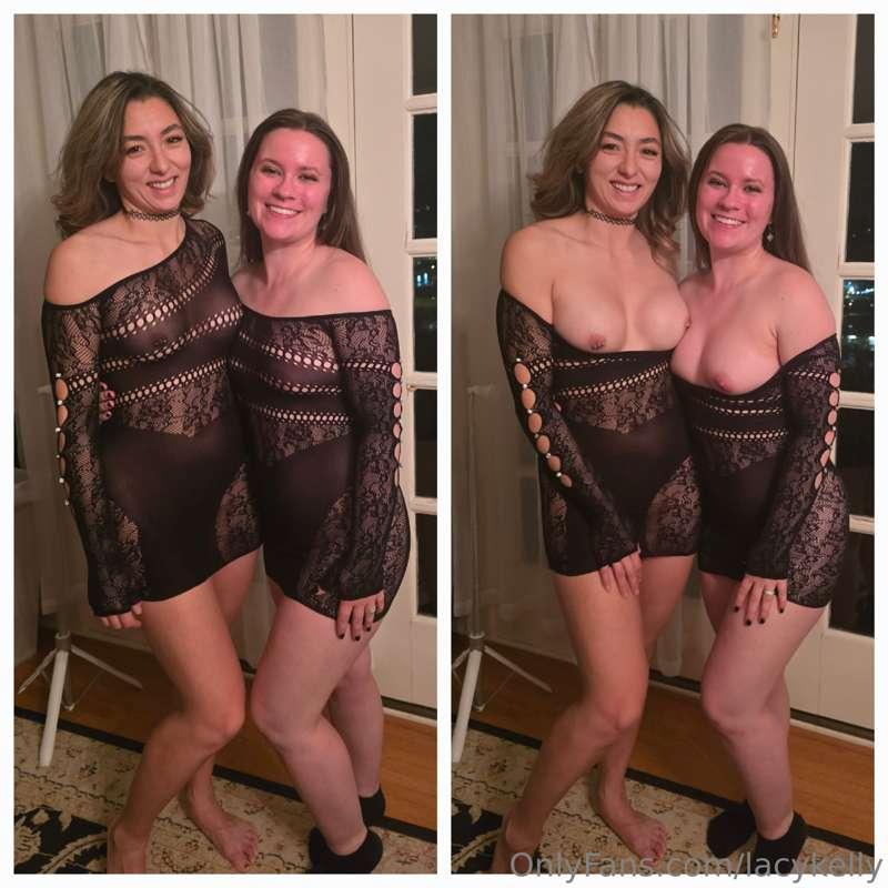 We wore the same outfits to share with you. I think they loo..