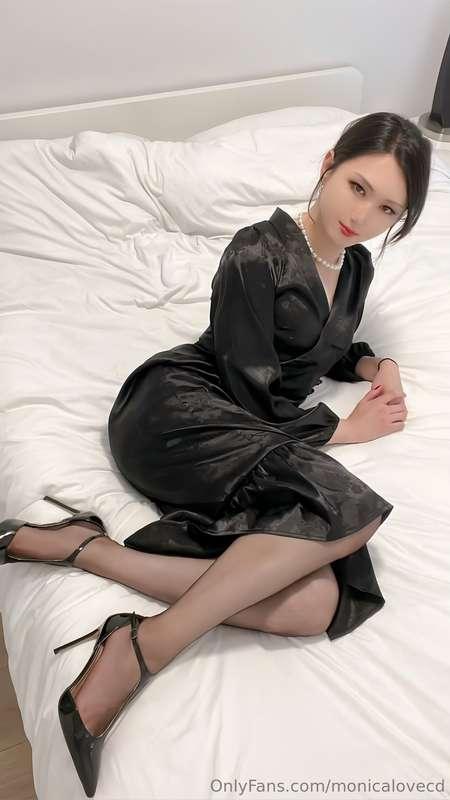 Black Satin Long Dress I am wearing one of my favourite dres..