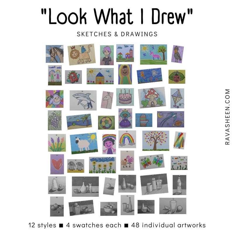 "Look What I Drew" - 48 Individual Sketches