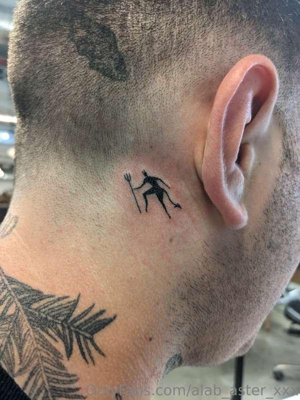 New tattoo 😈 got one behind both ears!