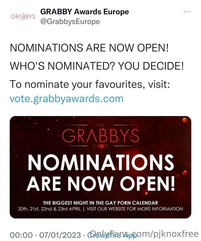 If I could ask you to nominate me in any of these categories..