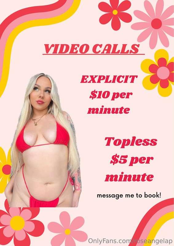 Price list for video calls 🥰Minimum 5 min call 😝