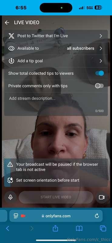 It’s not actively letting me start my live. It stays greyed ..