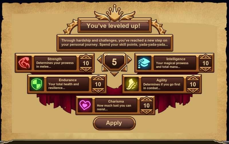 New level up screen - so snazzy