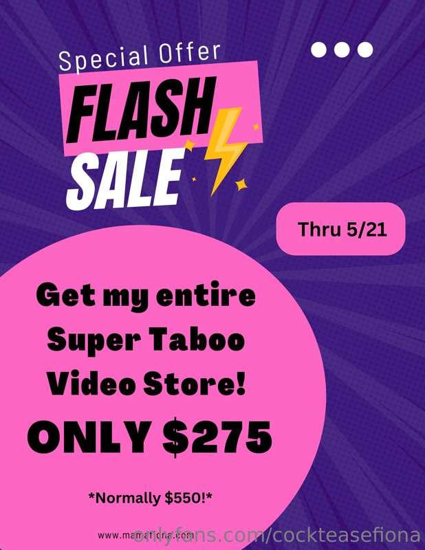 Flash sale!!! If you pay through onlyfans the cost is $345