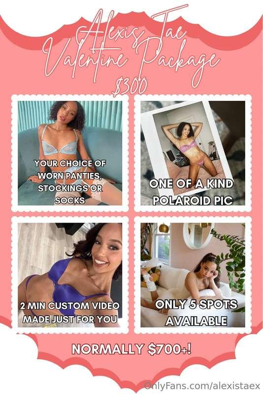 ## 𝒜𝐿𝐸𝒳𝐼𝒮 𝒯𝒜𝐸 𝒱𝒜𝐿𝐸𝒩𝒯𝐼𝒩𝐸’𝒮 𝒫𝒜𝒞𝒦𝒜𝒢𝐸 💖
Want to be my valentine ..
