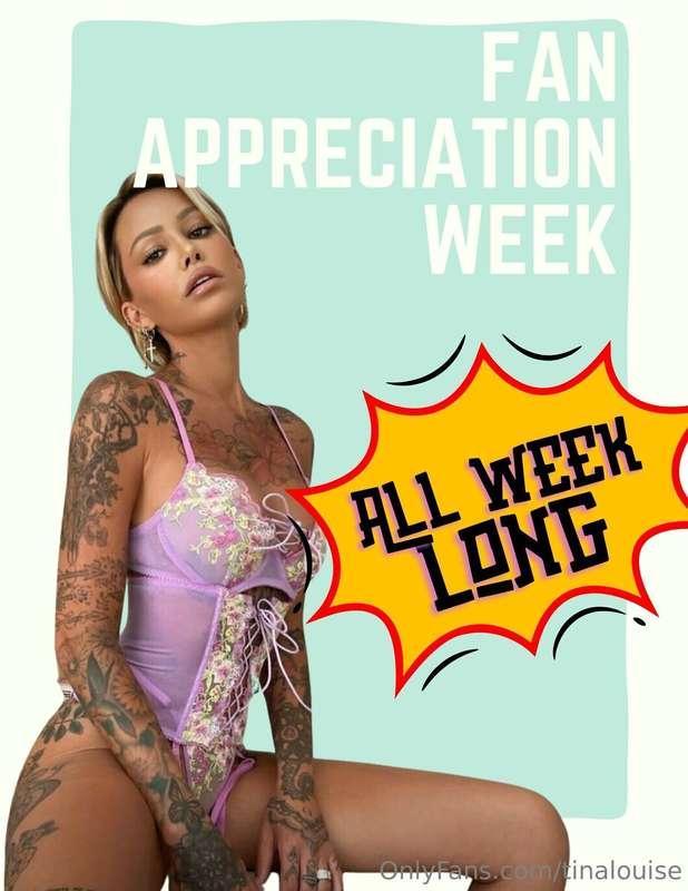 BABESSSS!!!! I have news… It’s **FAN APPRECIATION WEEK!** 🥰🥰..