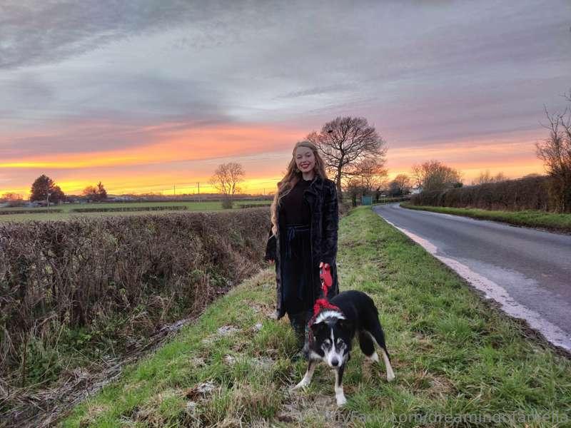 Sunset walk with my good boy, Roy 💕💕💕