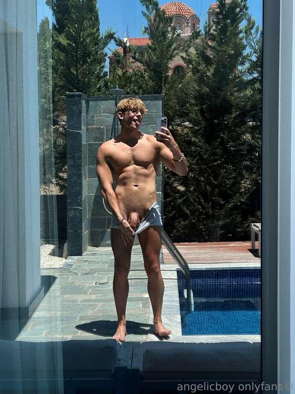 join me naked at the pool