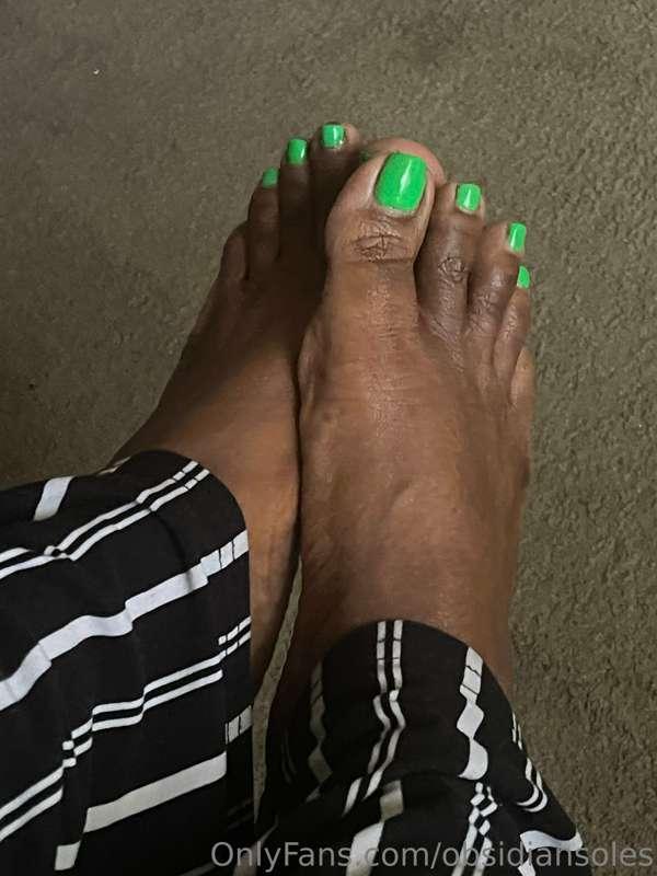 Last day for green polish. We love to put things between our..