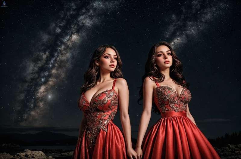 Twin Sisters and the Night Sky