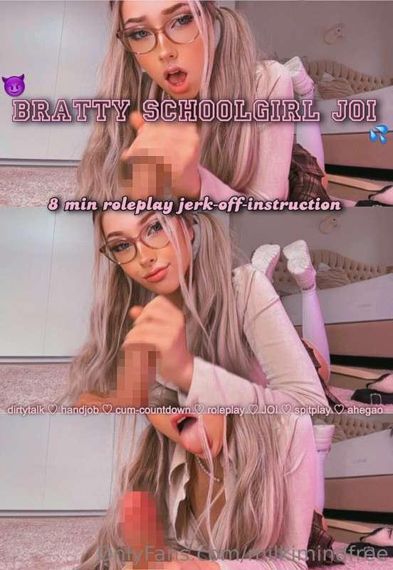 ***Bratty school-girl roleplay JOI 🍆***
*Are u ready to cum ..
