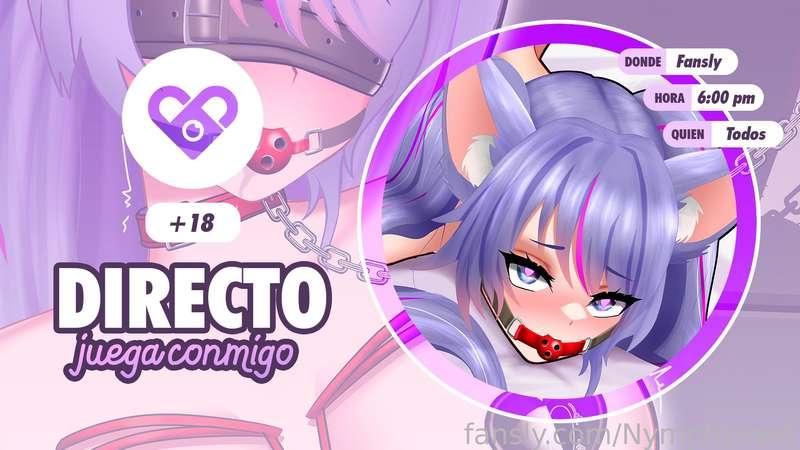 ¡¡Al fin es vierneeeees!! Tenemos DIRECTO ABIERTO PARA TODOS
HORA: 6:00pm
¿DÓNDE?: http://fansly.com/live/NymphLewd

¿Están tan emocionados como yo? Recuerden que el directo en Fansly va a estar abierto para todos ¡No es necesario estar suscrito! Así que los espero a las 6~