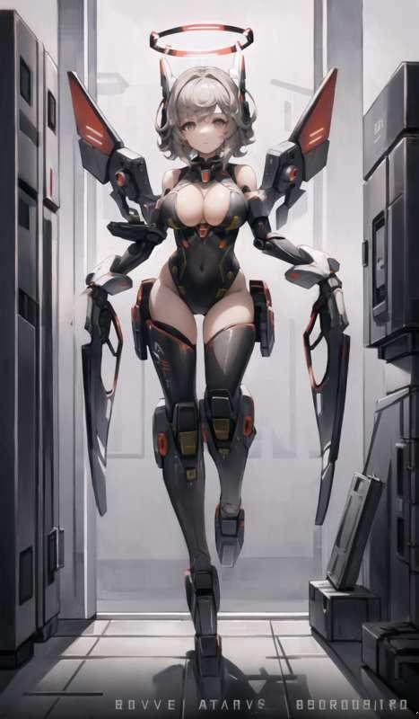 large_mecha_arm + mechanical_wings