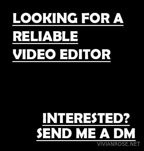 Hi everyone, looking for an additional video editor to suppo..