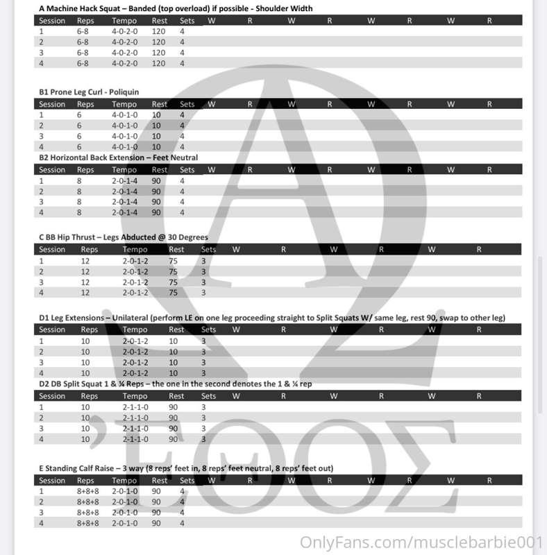 My leg day workout today for those interested!