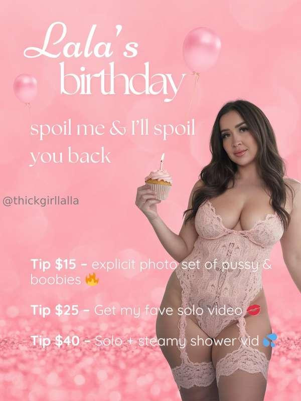 🎉 It’s my birthday 🥳 🎂I'm feeling extra naughty, extra grate..
