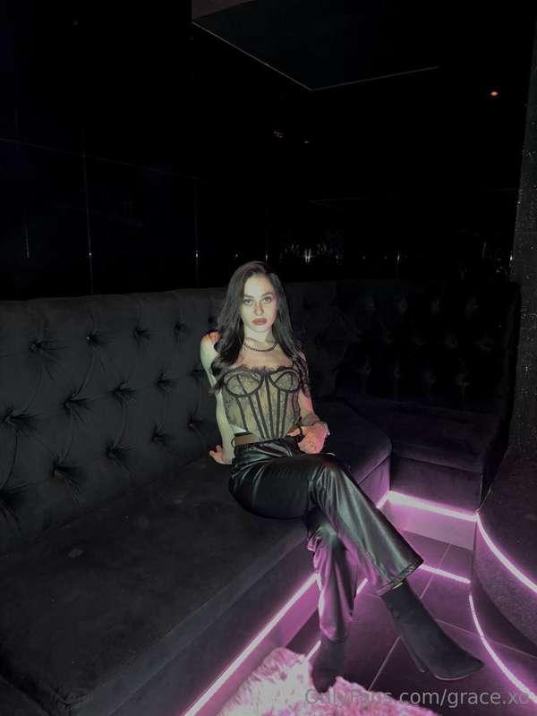 Black color, neon lights and the atmosphere of an evening th..