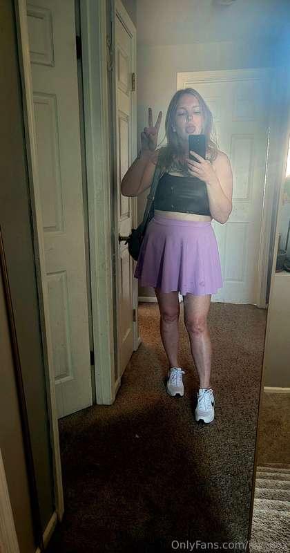 Ootd thrifting today!!! 💜Take a guess! Am I wearing panties?..