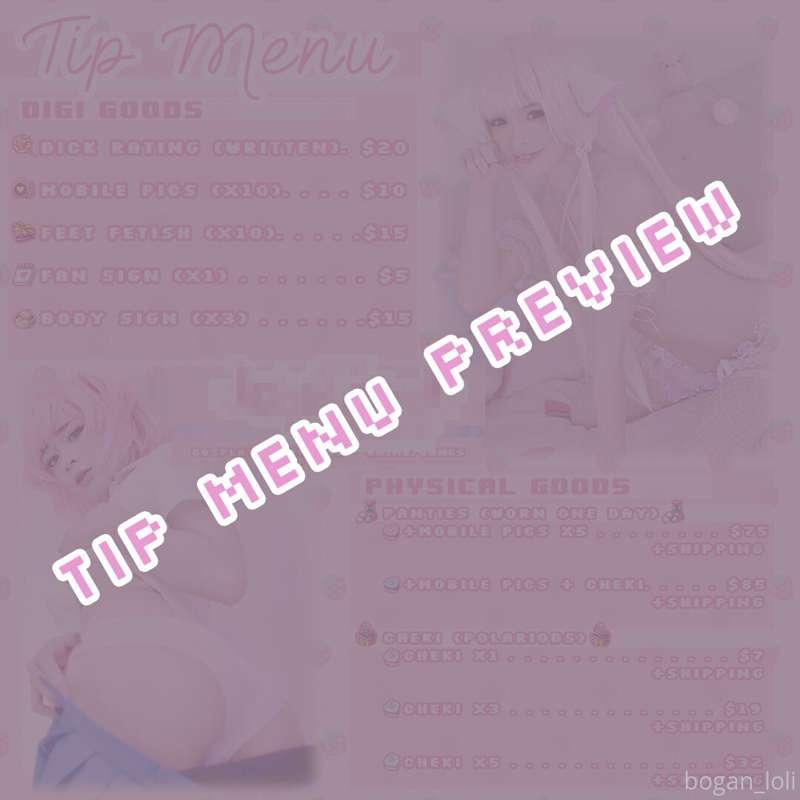 💖PREVIEW💖
I'll probably be changing parts of the tip menu so..