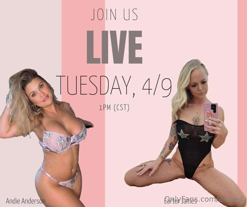 Hey guys!! Me and @cjhotwifevip will be going live tomorrow ..