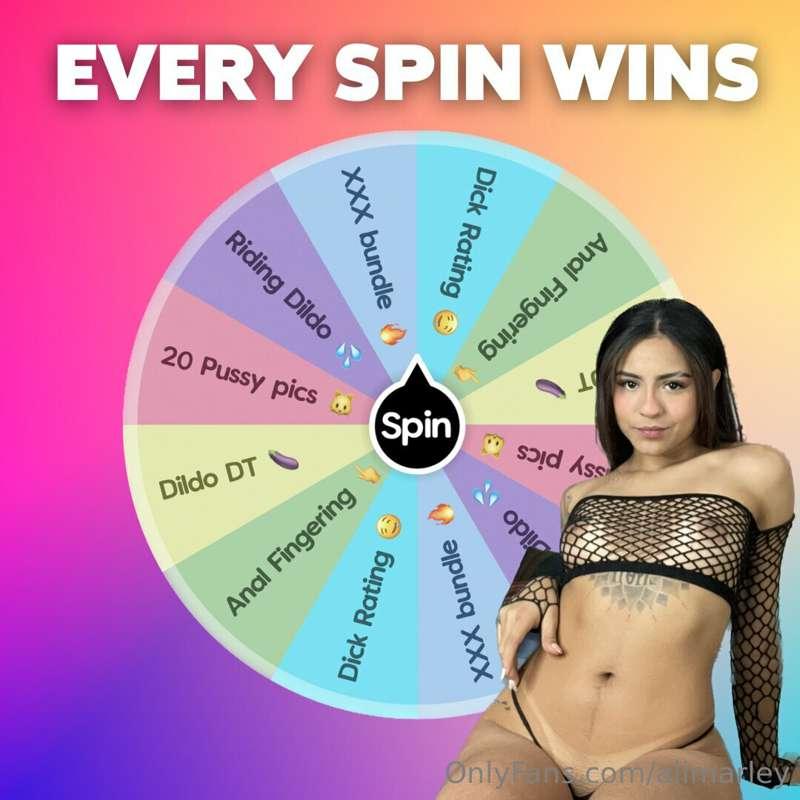 🤩 Every Spin Wins! 🤩

✨ $5 a spin ✨

-20 Pussy pics
-Anal fi..