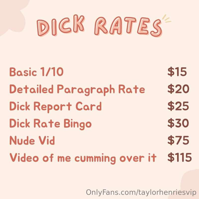 friendly reminder that i offer dick rates