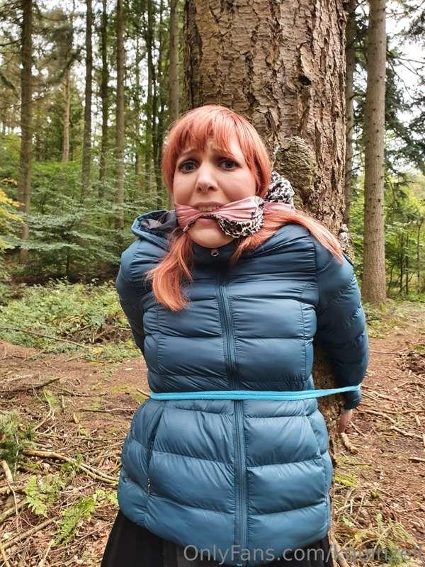 Oh dear Ive found myself tied to a tree and scarf gagged! Wh..