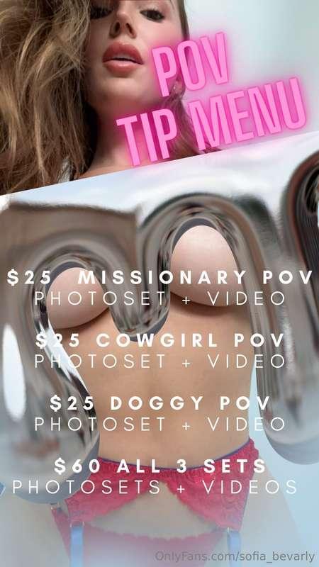 **POV TIP MENU** 🤩💘❕ We reached our goal and as promised, I'..