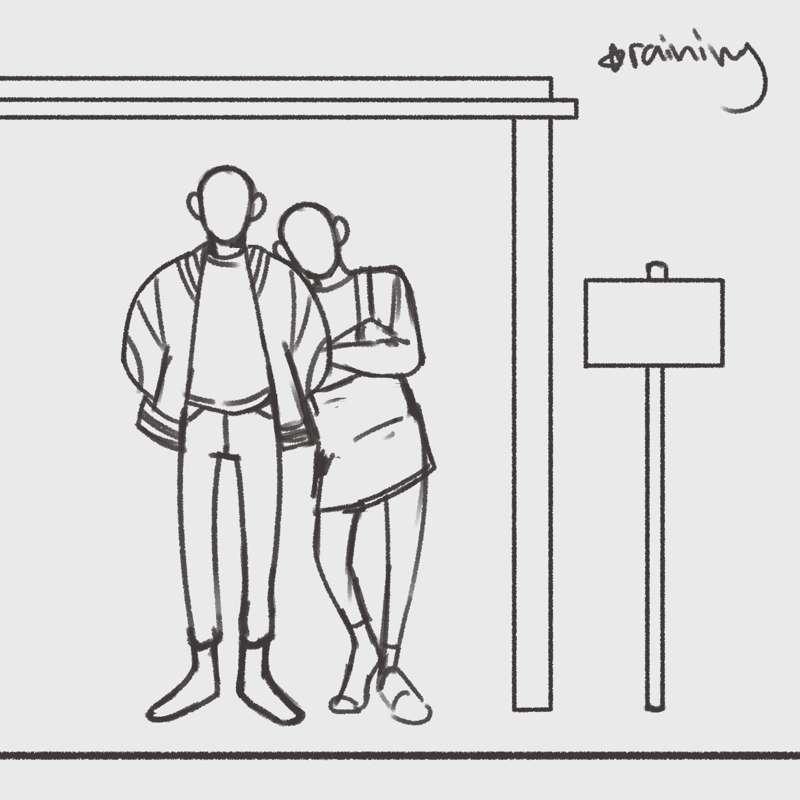 [WIP] rainy bus stop