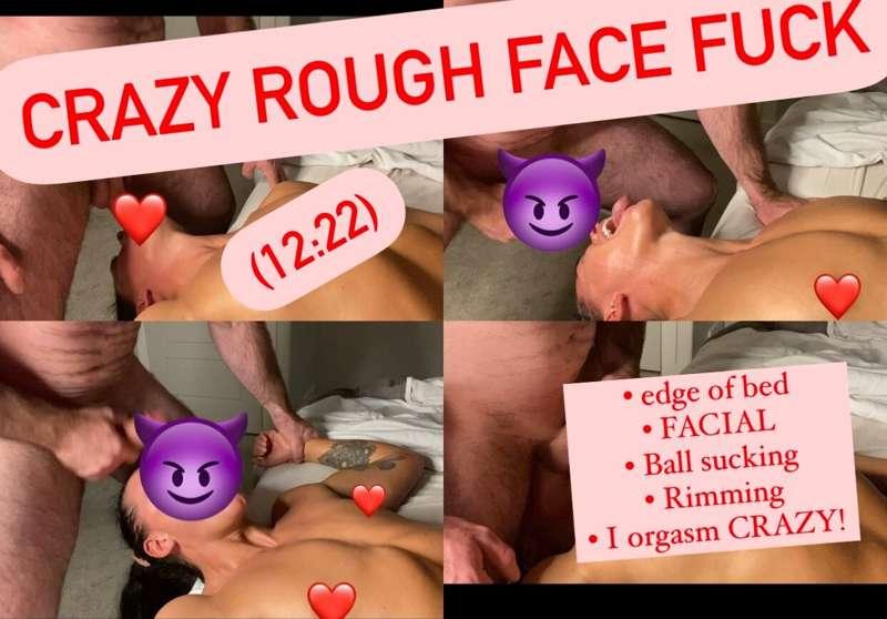 CRAZY FACE FUCK! Brand new face fuck on the edge of the bed...