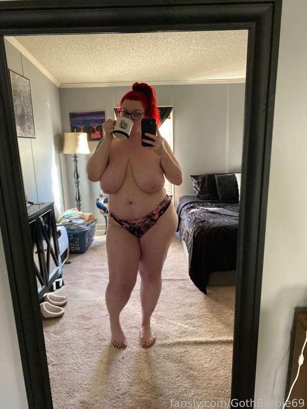 Morning titty and booty check!! #bigtits #bigboobs #tits #boobs #natural #mombod #milf #mommy #mature #thick #chubby #curves #curvy #bbw #pawg #redhead #booty #ass #panties #sexting #backshots #horny #tease #gothgirl #goth #altgirl #alt #waifu #anime #animetiddies 