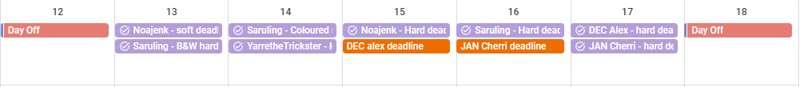 [2023] MARCH 12 - 18 SCHEDULE