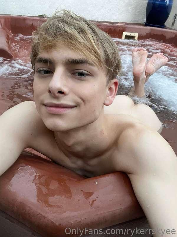 Nothing like sitting in the hot tub and playing with the wat..