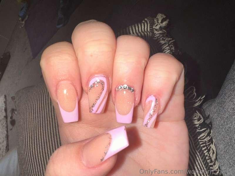 So then the new nails are done, whose cock am I wrapping my ..