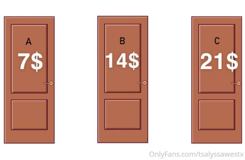Happy Monday 🥳 Door roulette who wants to play 😈 buy a door ..