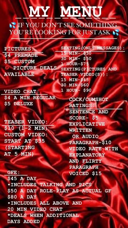 💋 Updated menu 💋
If there’s anything else you’re interested ..