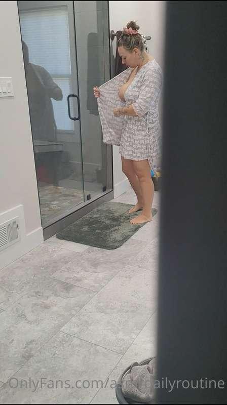 My husband recorded me undressing naked and taking a shower ..