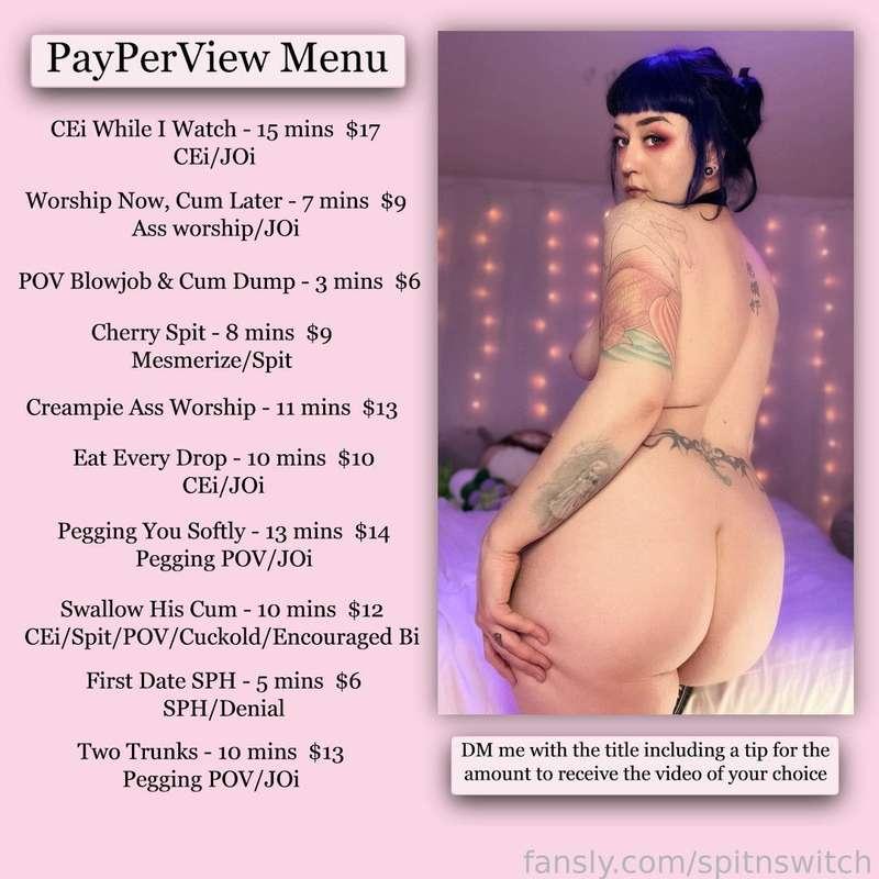 I want you to cum for me and here are some options for you to choose from. DM me with your questions or order ❤️❤️