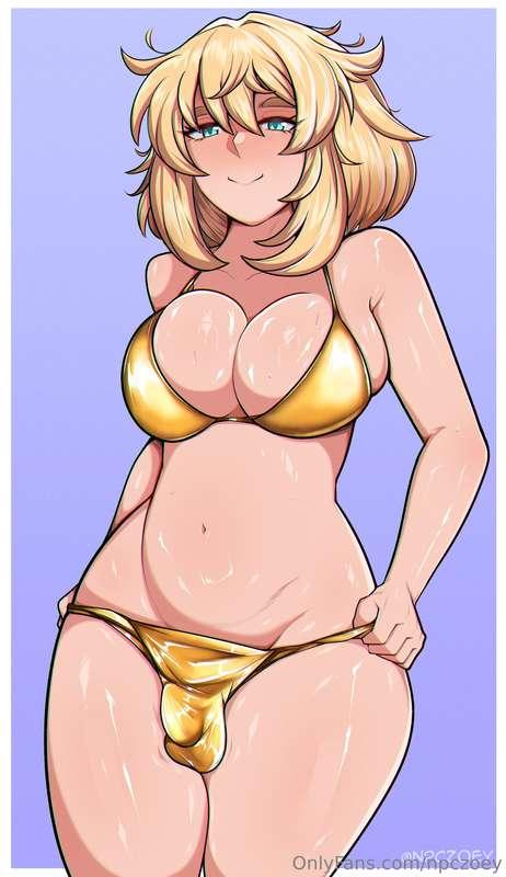 Have golden bikini Bridget, as my gift to you🎂🎁 I'm late, th..