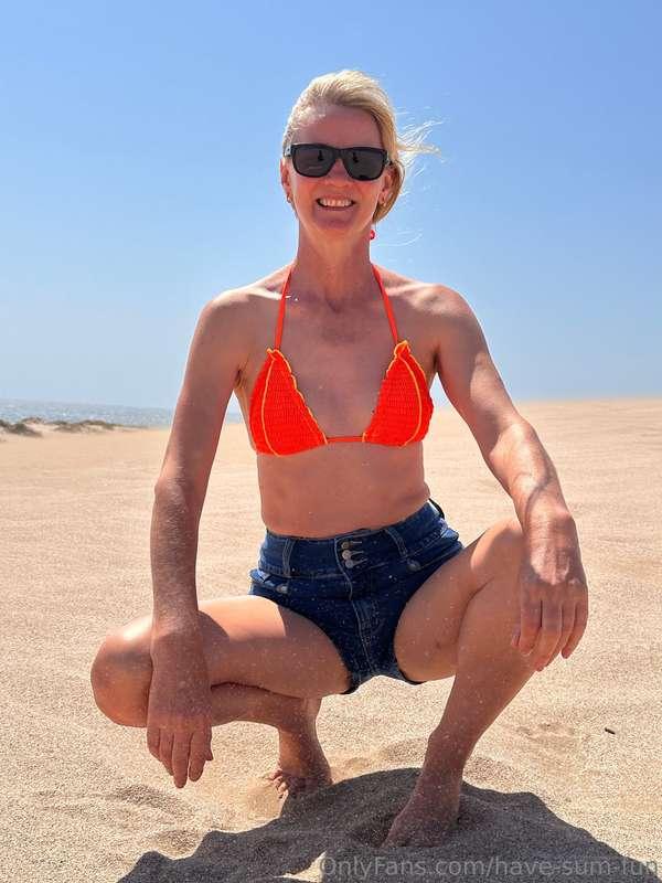 Just me, the beach, and my favorite shade of bold. Who needs..