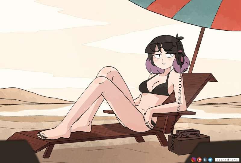 Kaisa at the beach (+NSFW version)