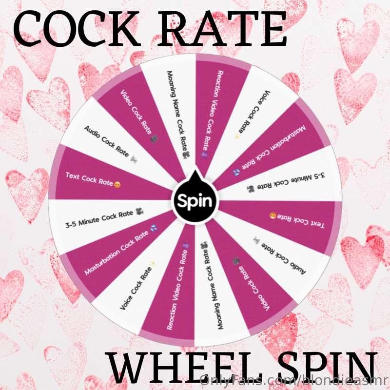 COCK RATE WHEEL SPIN😈💗✨ WIN A SEXY COCK RATE FROM ME!!!!😝 

..