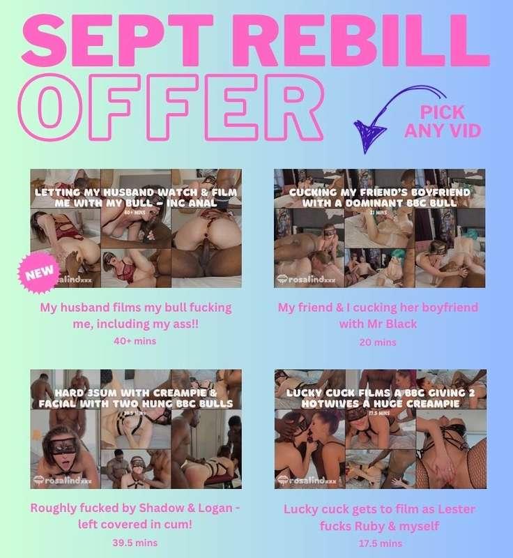 IT'S SEPTEMBER REBILL TIME 😊If you rebill in September (on t..